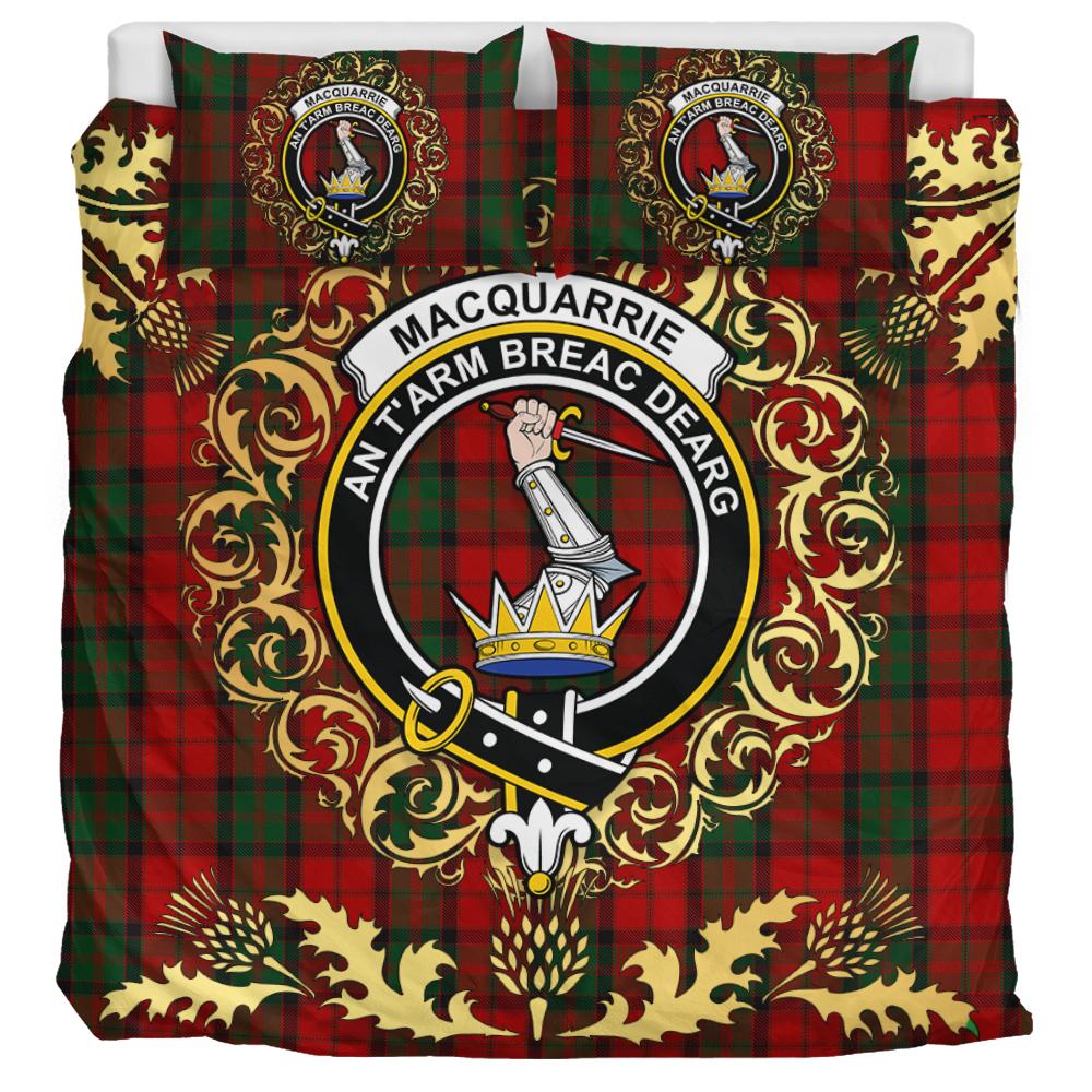 MacQuarrie 07 Tartan Crest Bedding Set - Golden Thistle Style