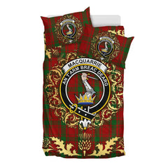 MacQuarrie Tartan Crest Bedding Set - Golden Thistle Style