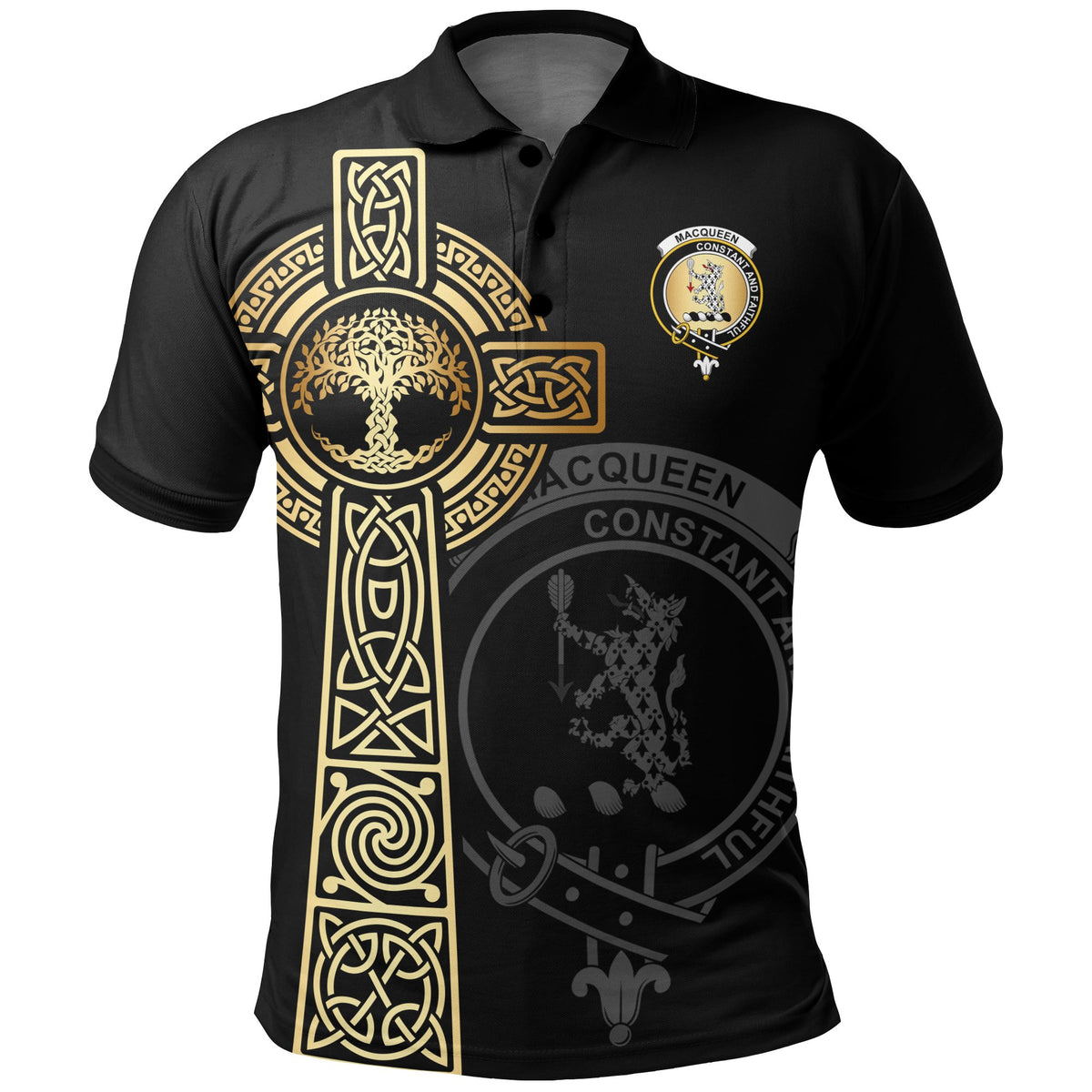 MacQueen Clan Unisex Polo Shirt - Celtic Tree Of Life