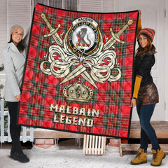 Macbain Tartan Crest Legend Gold Royal Premium Quilt