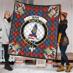 Mar Tartan Crest Premium Quilt - Gold Thistle Style