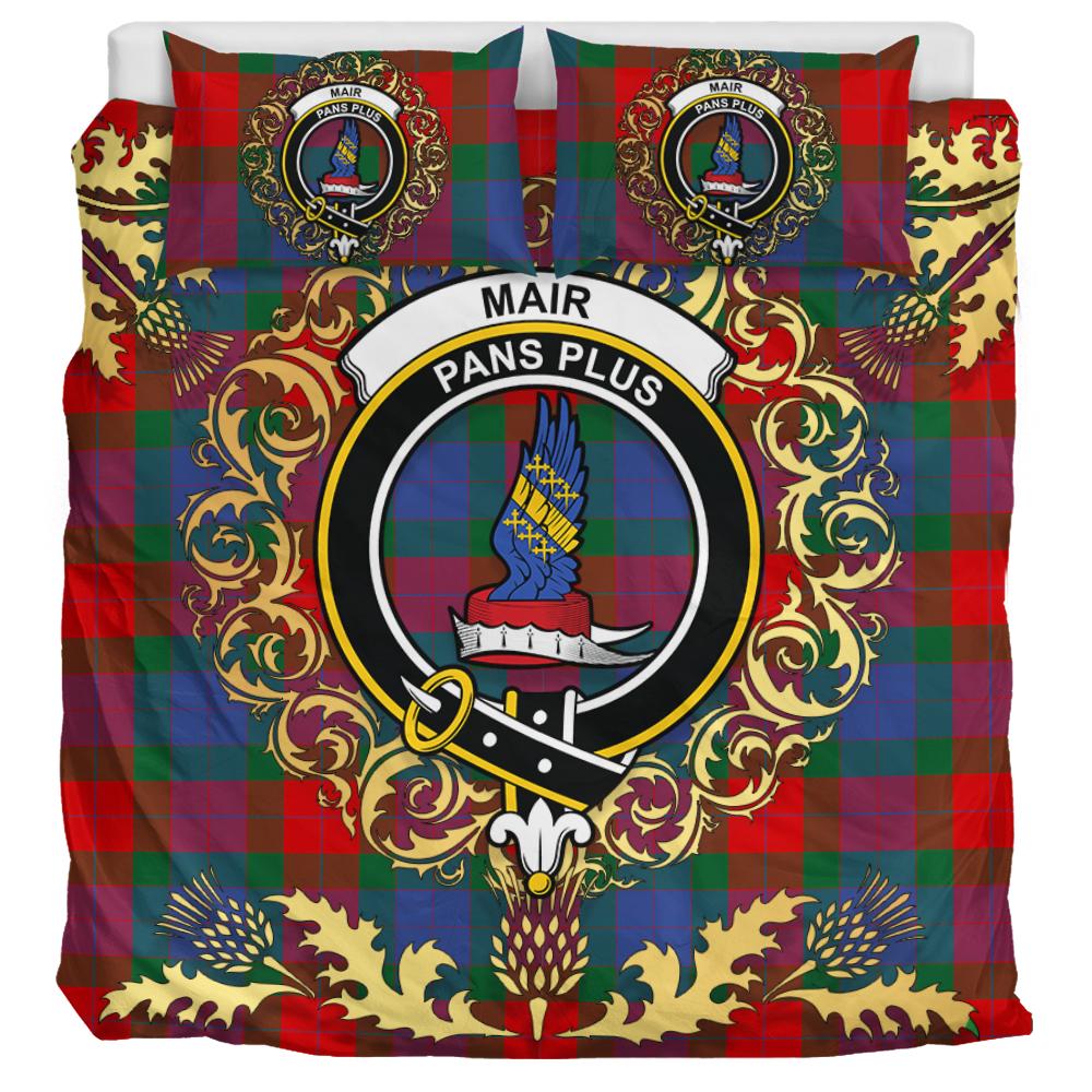 Mar Tartan Crest Bedding Set - Golden Thistle Style