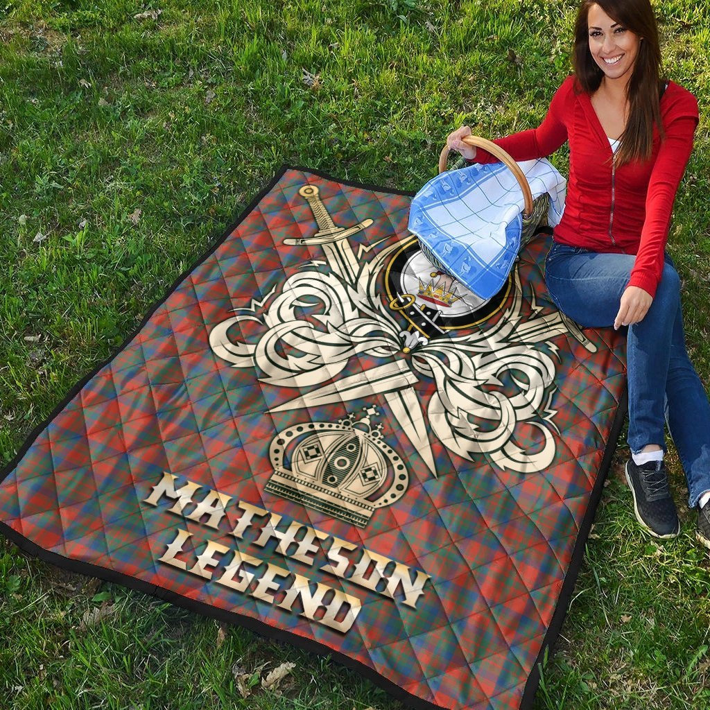 Matheson Ancient Tartan Crest Legend Gold Royal Premium Quilt