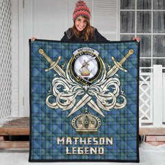 Matheson Hunting Ancient Tartan Crest Legend Gold Royal Premium Quilt