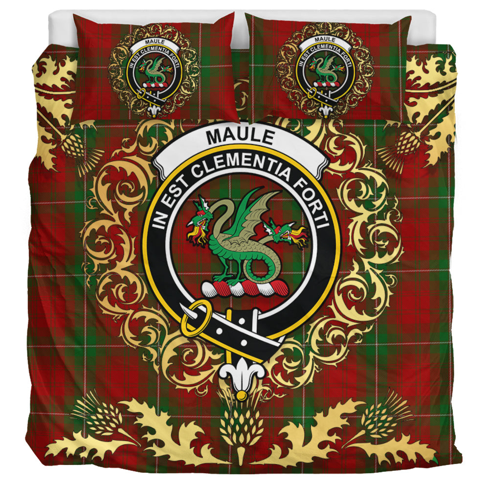 Mauthe Unidentified Tartan Crest Bedding Set - Golden Thistle Style