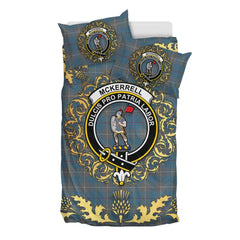 McKerrell of Hillhouse Dress Tartan Crest Bedding Set - Golden Thistle Style
