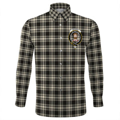 Menzies Black & White Ancient Tartan Long Sleeve Button Shirt