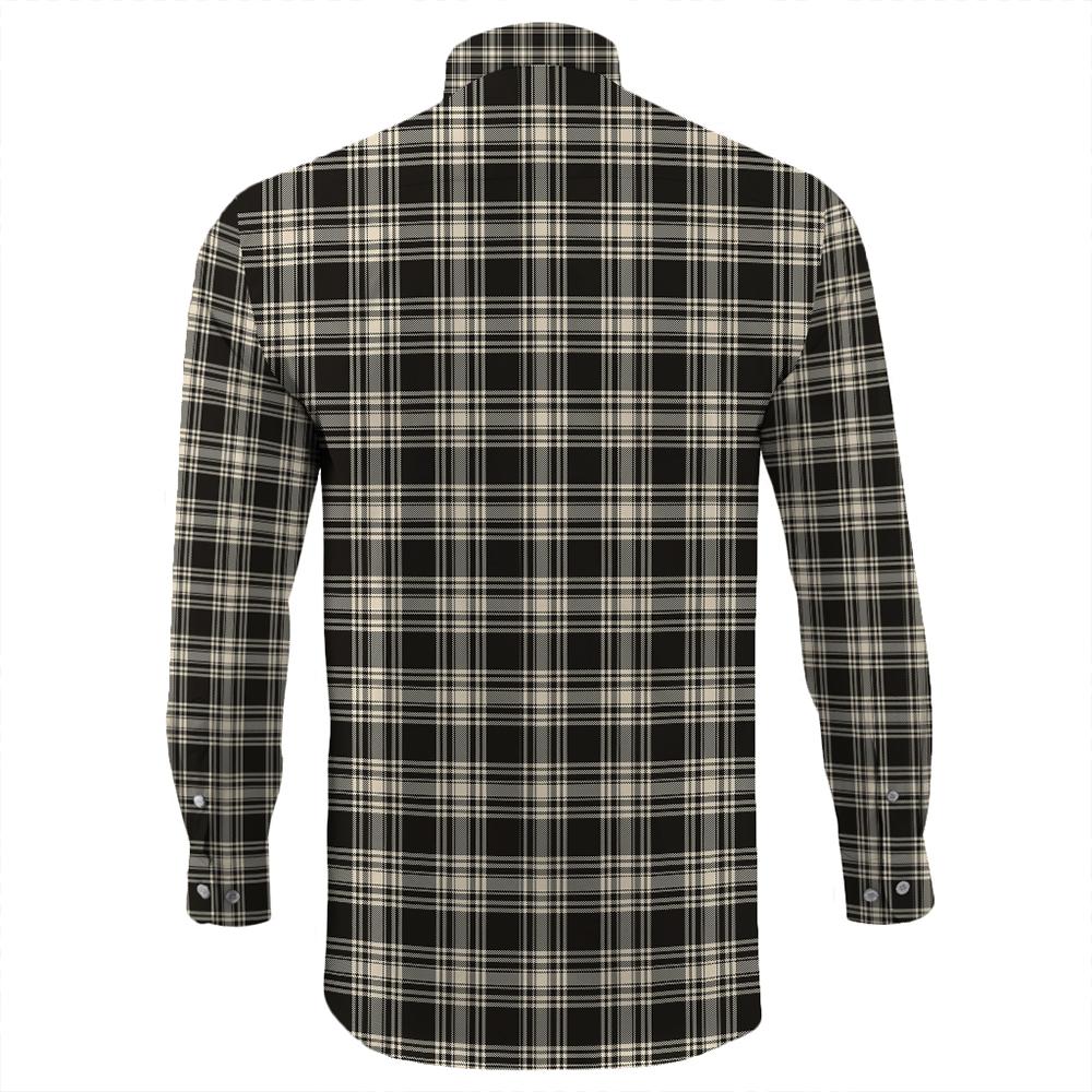 Menzies Black & White Ancient Tartan Long Sleeve Button Shirt