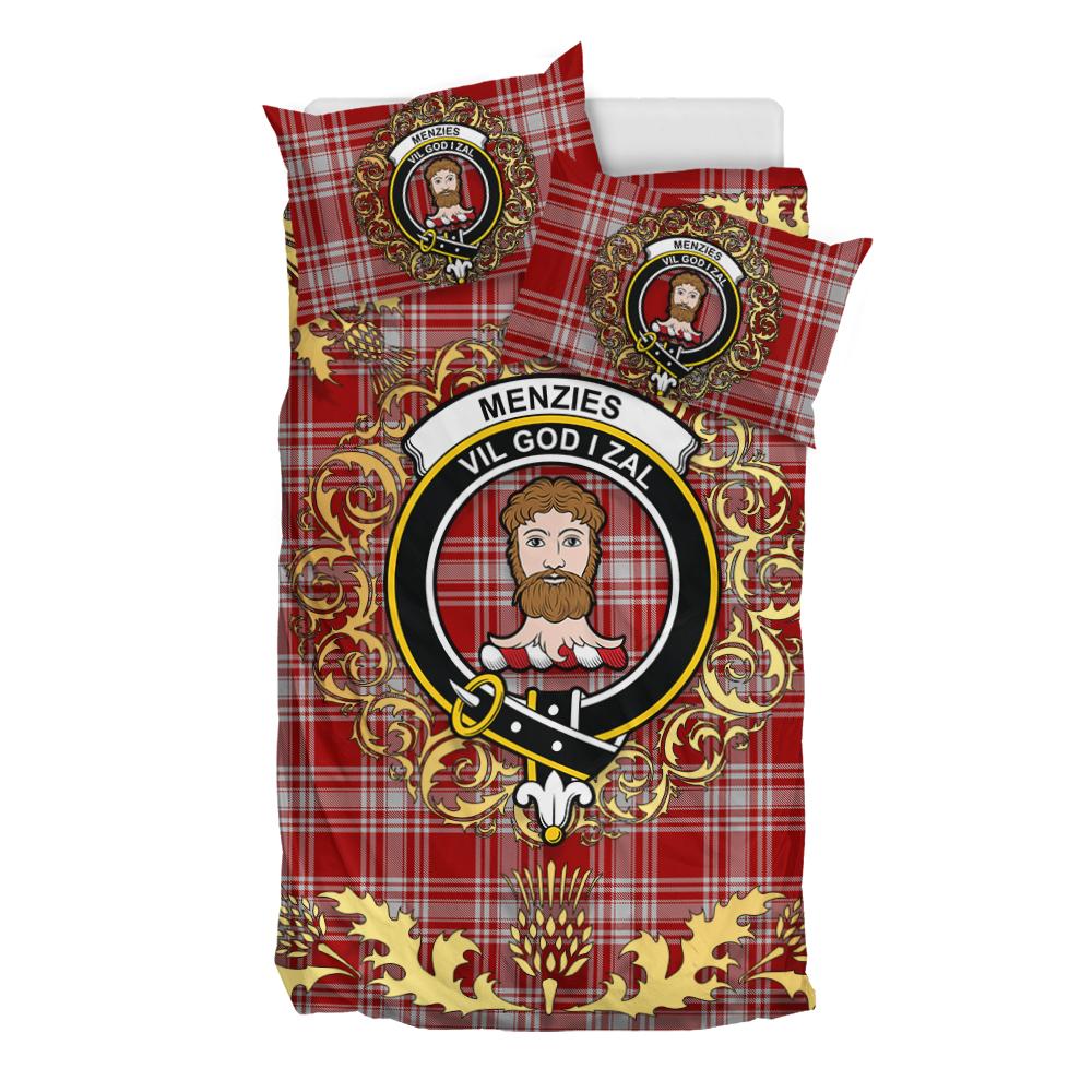 Menzies 02 Tartan Crest Bedding Set - Golden Thistle Style