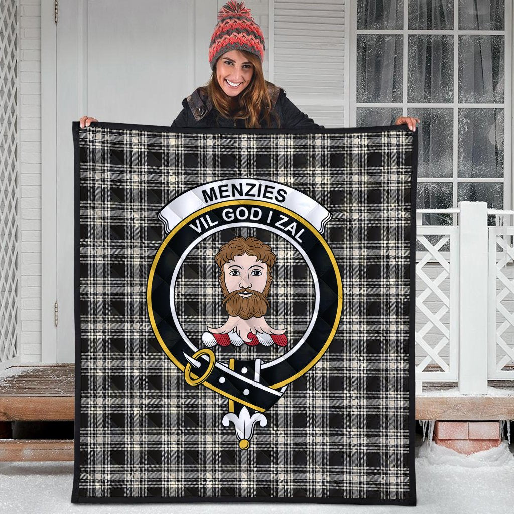 Menzies Black and White Ancient Tartan Quilt