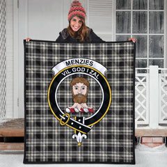Menzies Black and White Ancient Tartan Quilt