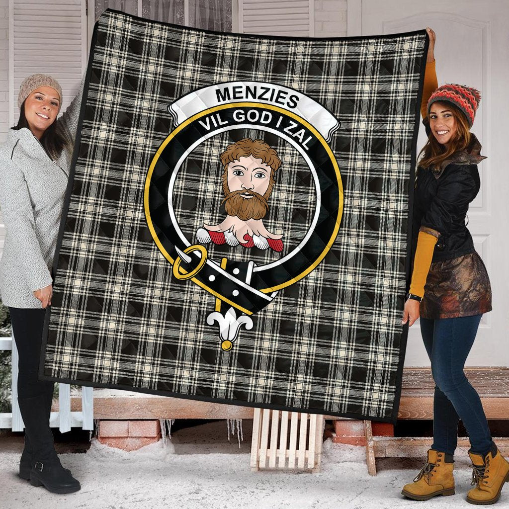 Menzies Black and White Ancient Tartan Quilt