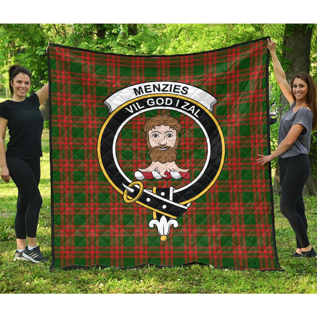 Menzies Green Modern Tartan Quilt