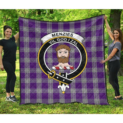 Menzies Mauve and White Tartan Quilt