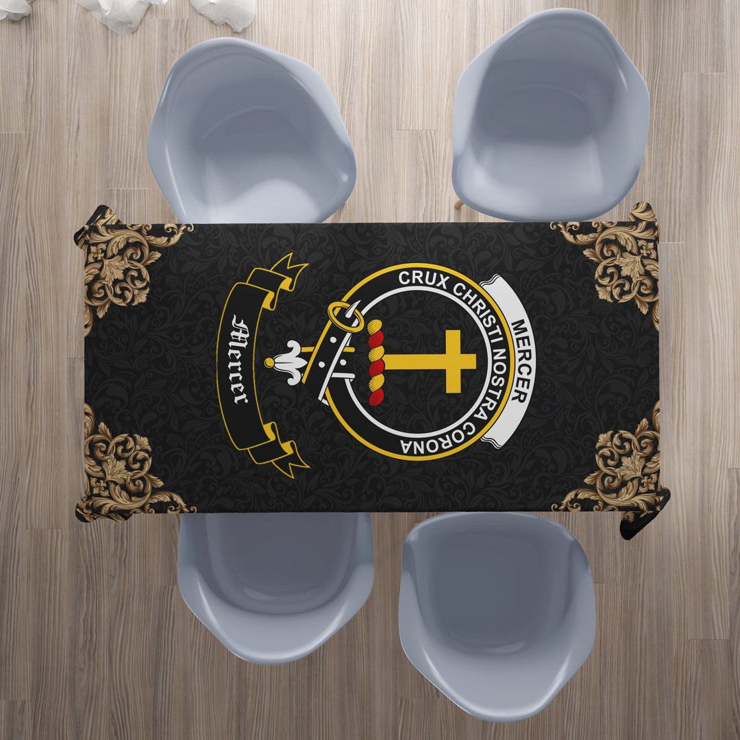 Mercer Crest Tablecloth - Black Style