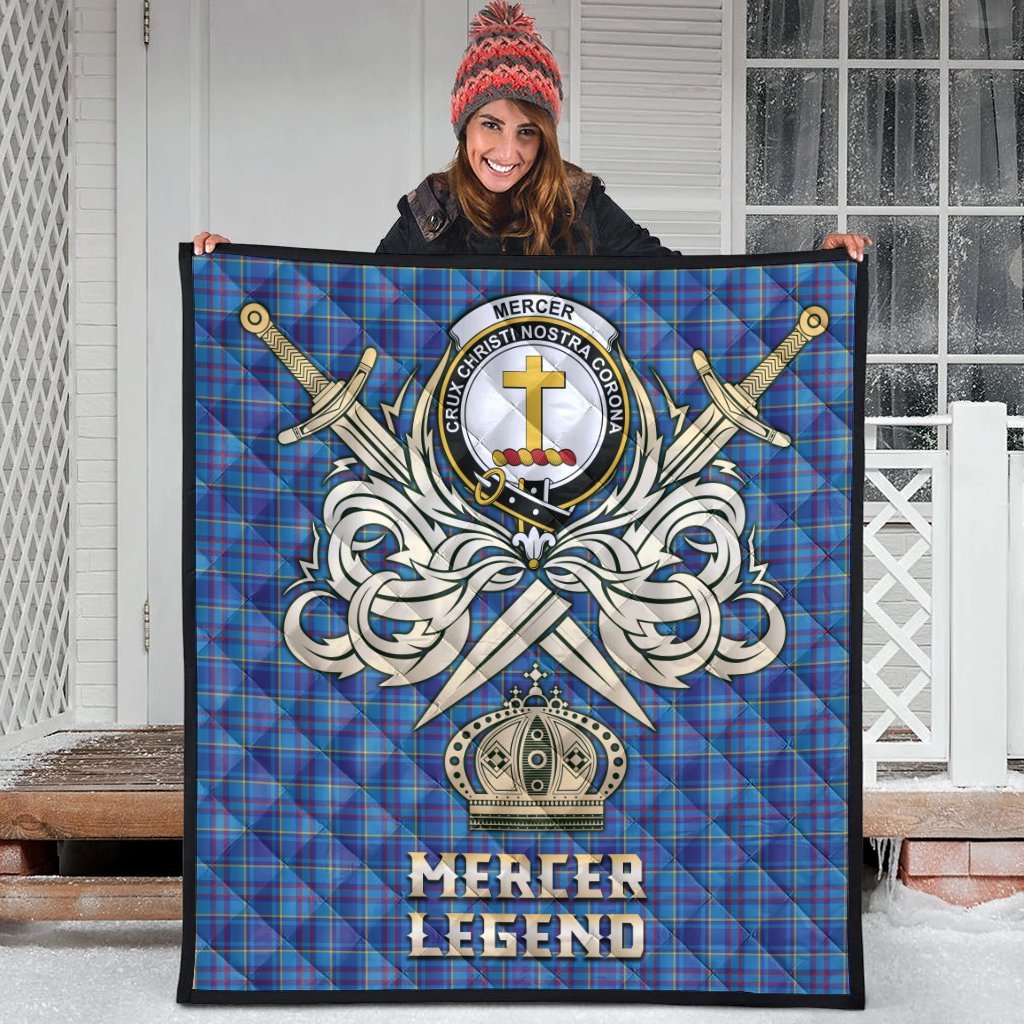 Mercer Modern Tartan Crest Legend Gold Royal Premium Quilt