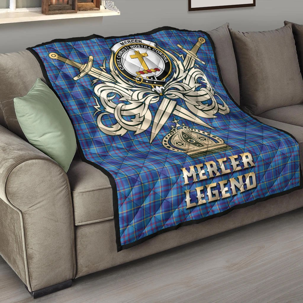 Mercer Modern Tartan Crest Legend Gold Royal Premium Quilt