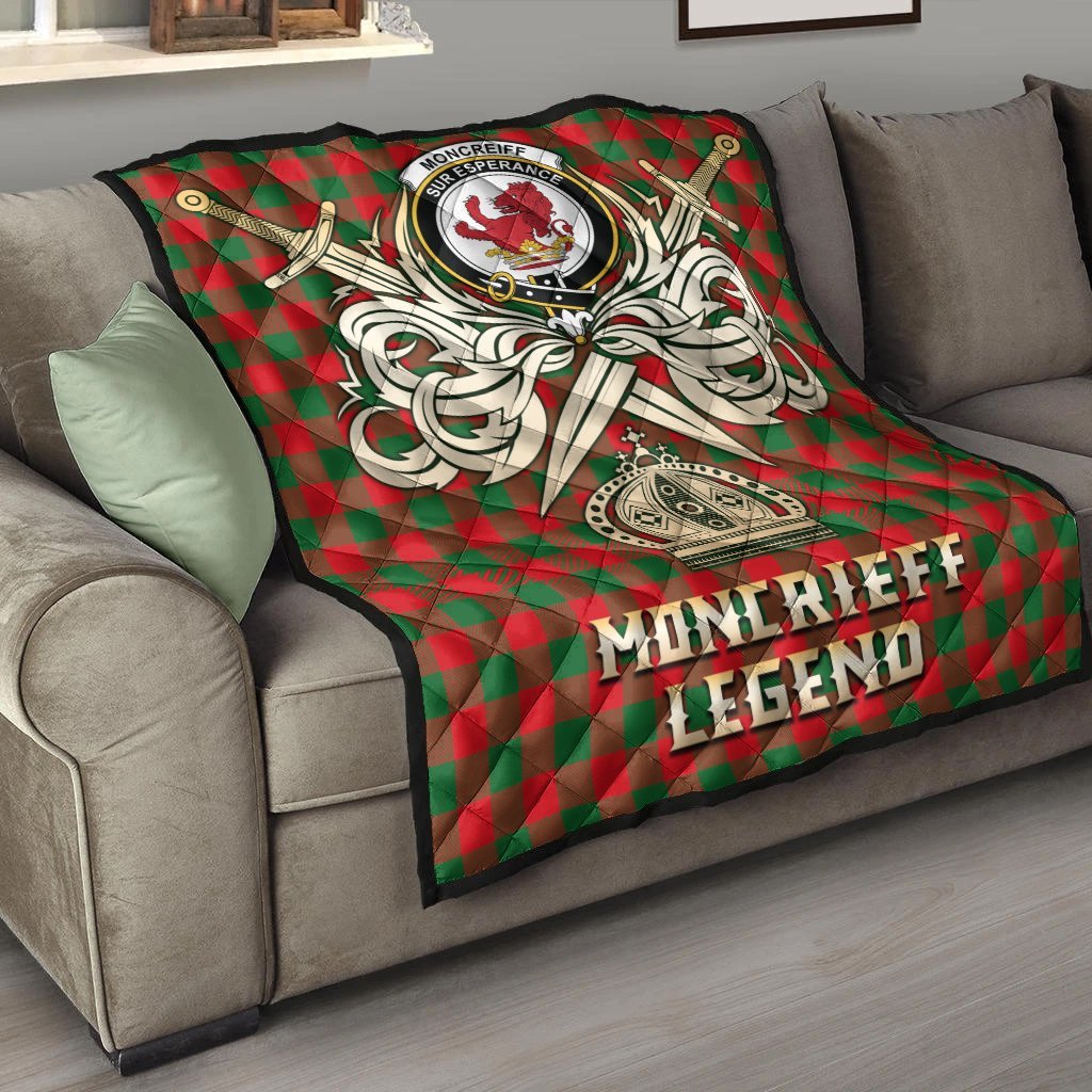 Moncrieff Tartan Crest Legend Gold Royal Premium Quilt