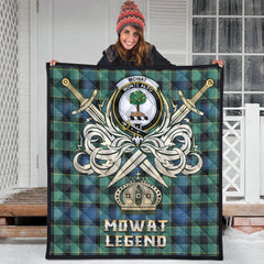 Mowat Tartan Crest Legend Gold Royal Premium Quilt
