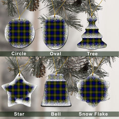 Muir Tartan Christmas Ceramic Ornament - Snow Style