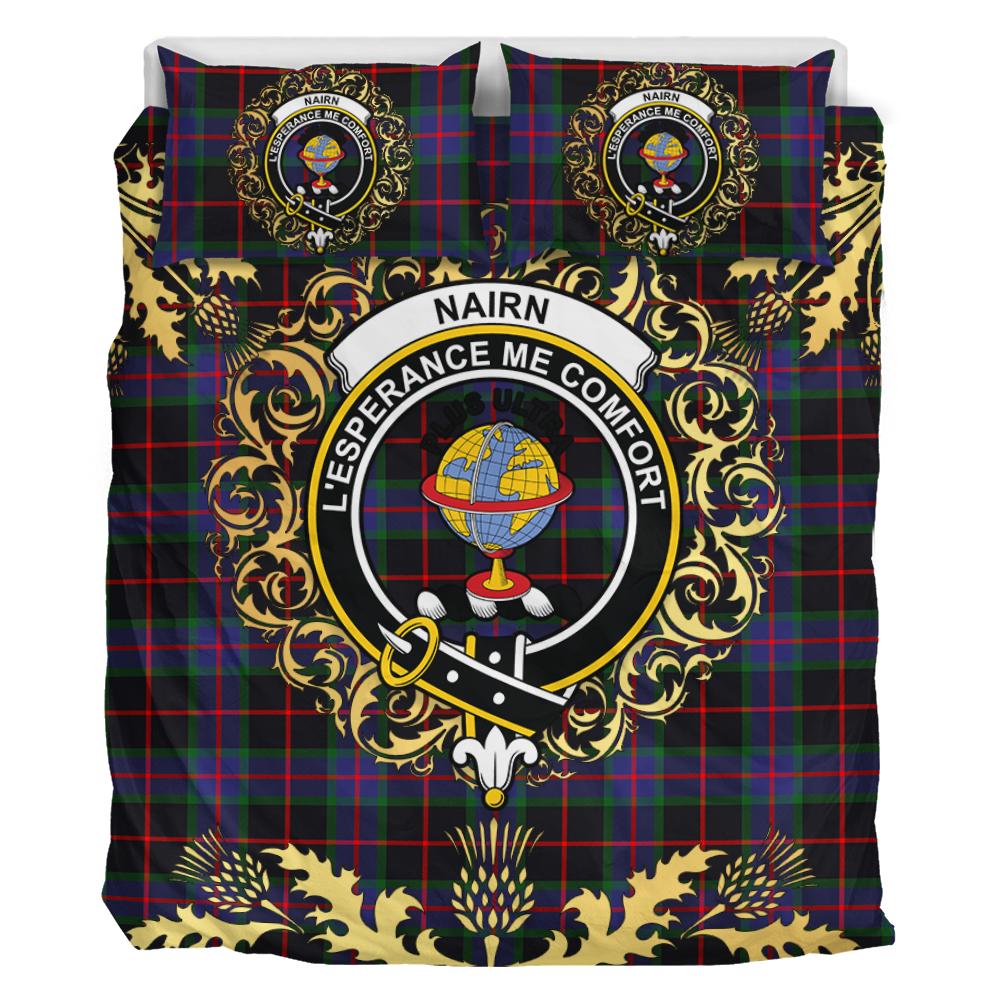 Nairn Tartan Crest Bedding Set - Golden Thistle Style