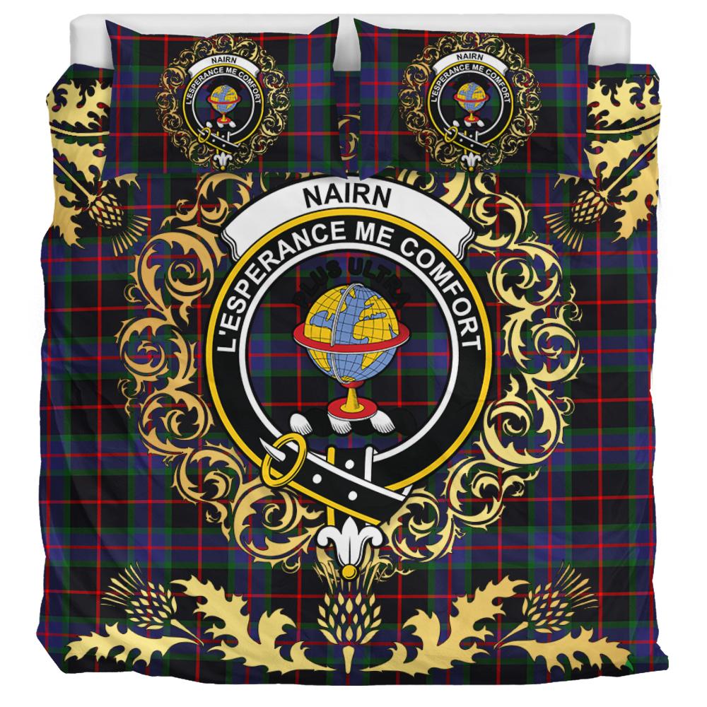 Nairn Tartan Crest Bedding Set - Golden Thistle Style