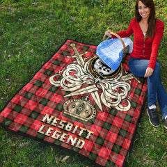 Nesbitt Modern Tartan Crest Legend Gold Royal Premium Quilt