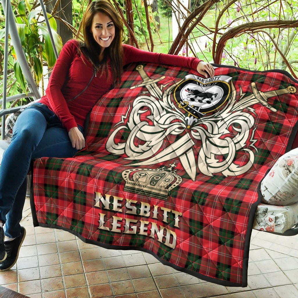 Nesbitt Modern Tartan Crest Legend Gold Royal Premium Quilt