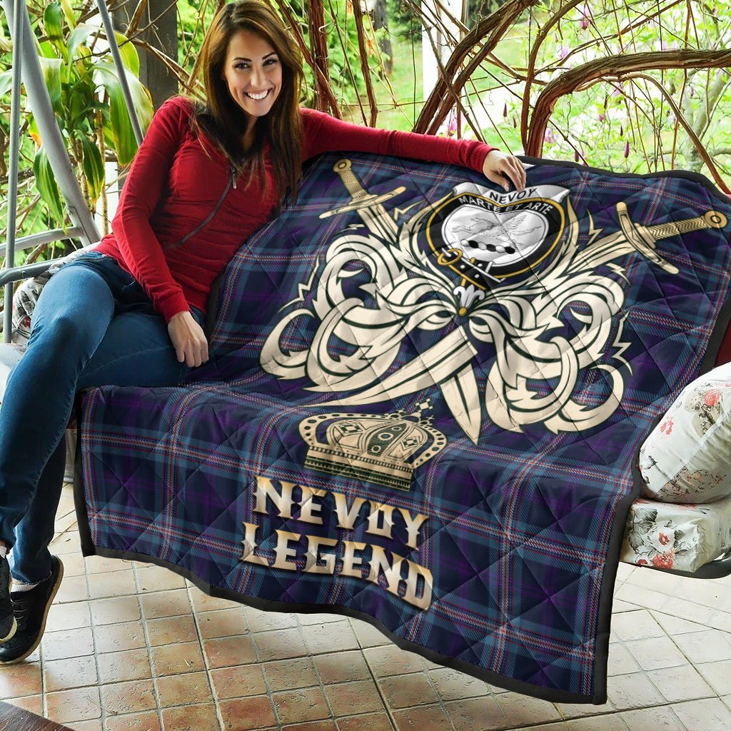 Nevoy Tartan Crest Legend Gold Royal Premium Quilt