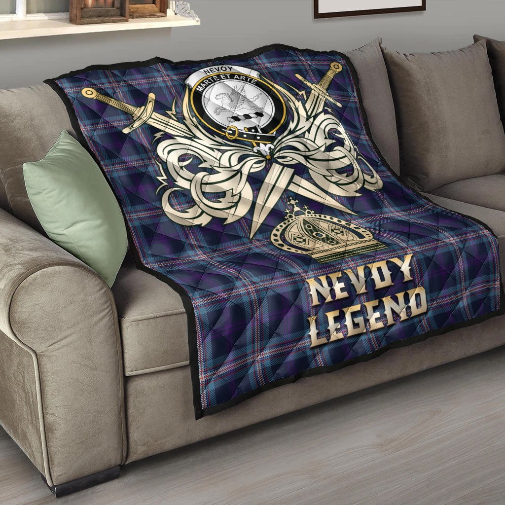 Nevoy Tartan Crest Legend Gold Royal Premium Quilt