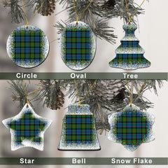 Newlands Tartan Christmas Ceramic Ornament - Snow Style