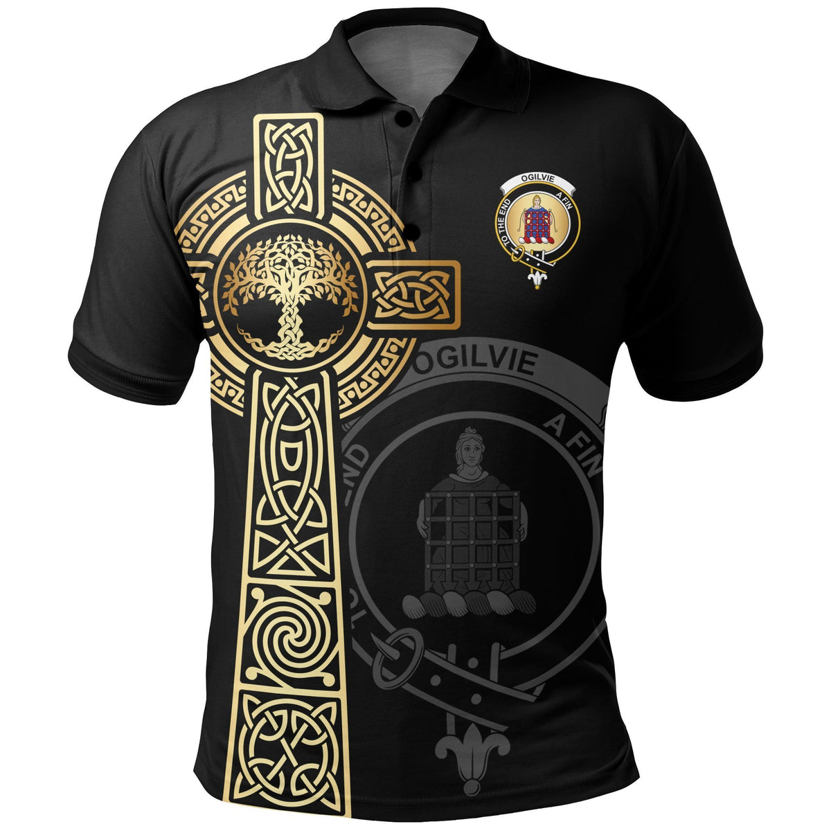 Ogilvie Clan Unisex Polo Shirt - Celtic Tree Of Life