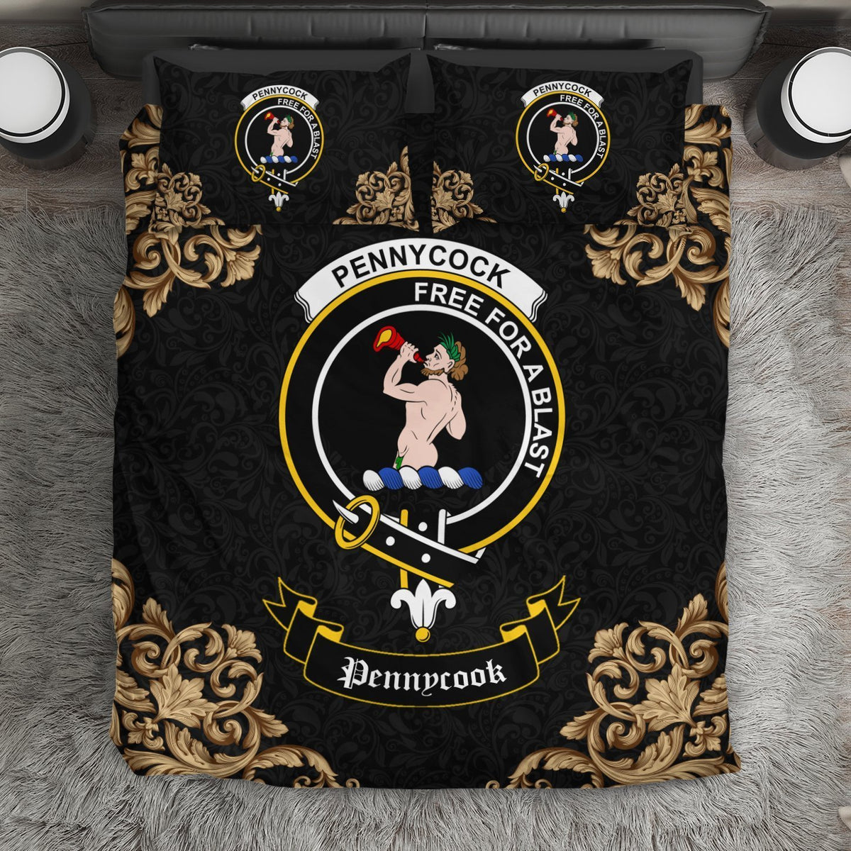 Pennycook Crest Black Bedding Set