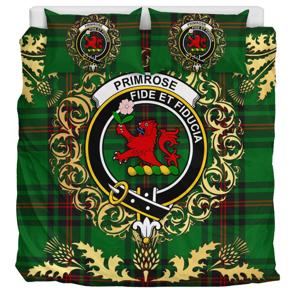 Primrose Tartan Crest Bedding Set - Golden Thistle Style