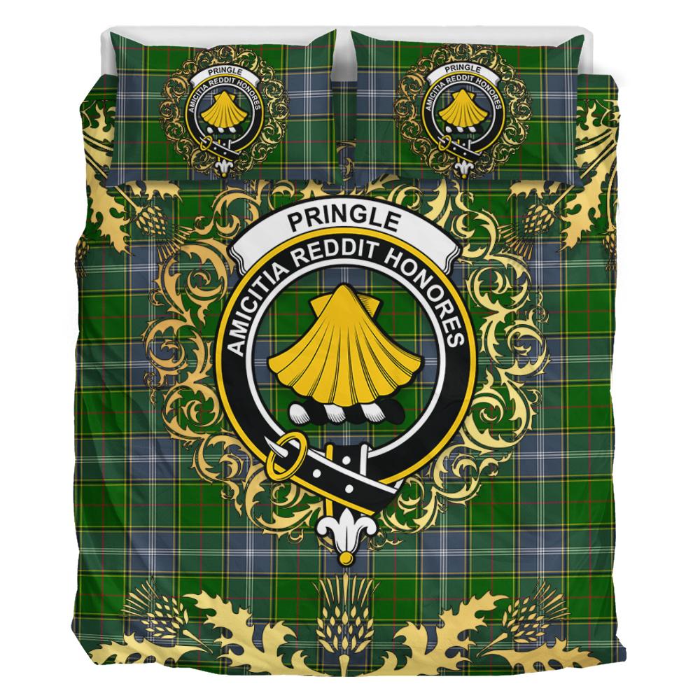 Pringle Tartan Crest Bedding Set - Golden Thistle Style