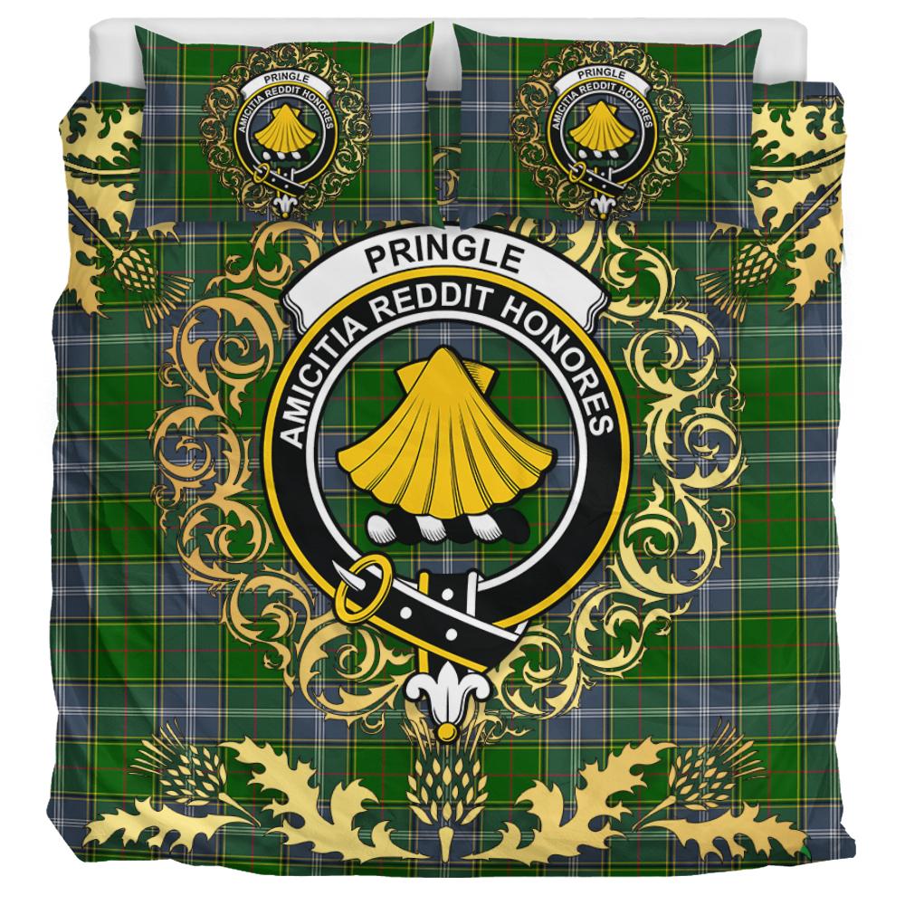 Pringle Tartan Crest Bedding Set - Golden Thistle Style