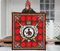 Darroch (Gourock) Tartan Crest Premium Quilt - Celtic Thistle Style