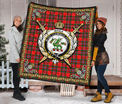 Maule Tartan Crest Premium Quilt - Celtic Thistle Style