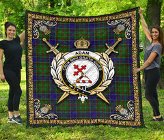 Adam Tartan Crest Premium Quilt - Celtic Thistle Style