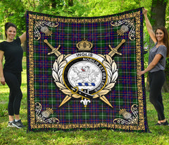 Inglis Modern Tartan Crest Premium Quilt - Celtic Thistle Style