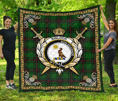 Kinloch Tartan Crest Premium Quilt - Celtic Thistle Style