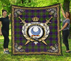 Whitelaw Tartan Crest Premium Quilt - Celtic Thistle Style