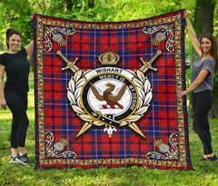 Wishart Dress Tartan Crest Premium Quilt - Celtic Thistle Style