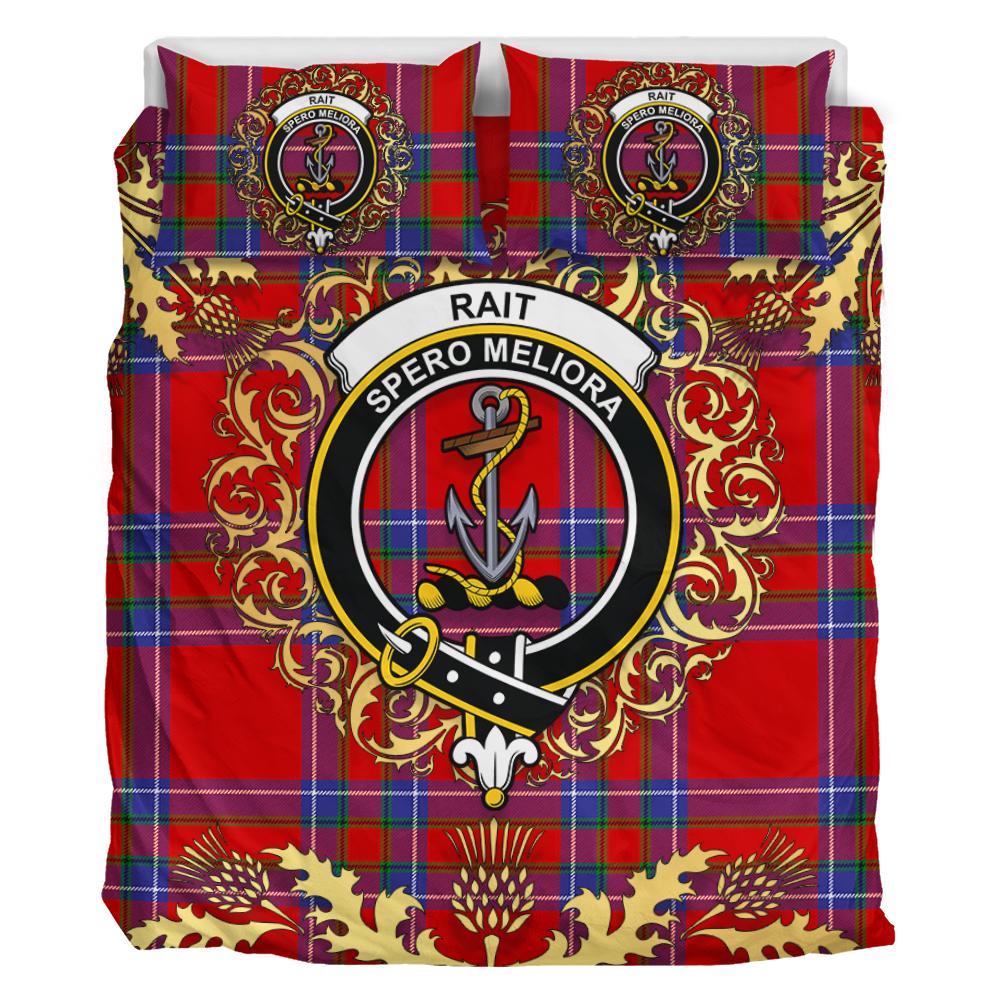 Rait Tartan Crest Bedding Set - Golden Thistle Style