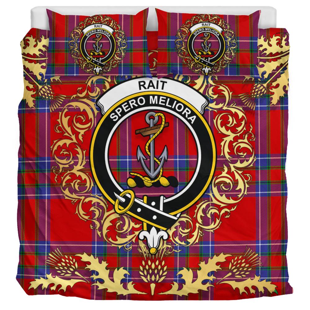 Rait Tartan Crest Bedding Set - Golden Thistle Style