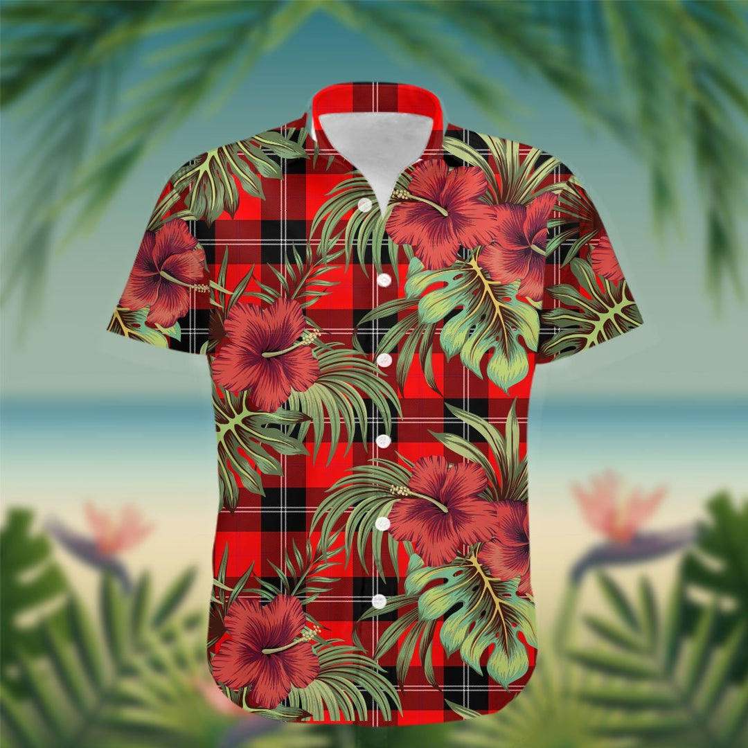 Ramsay Tartan Hawaiian Shirt Hibiscus, Coconut, Parrot, Pineapple - Tropical Garden Shirt