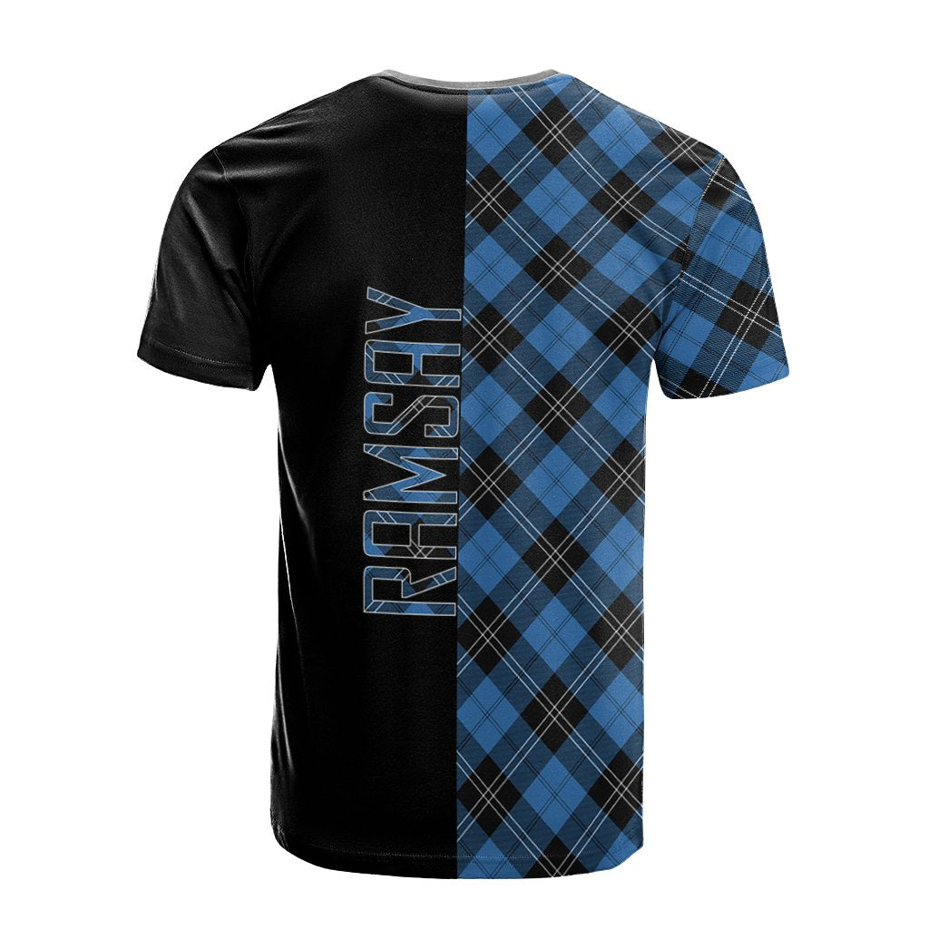 Ramsay Blue Ancient Tartan T-Shirt Half of Me - Cross Style