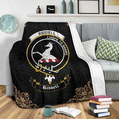 Riddell Crest Tartan Premium Blanket Black