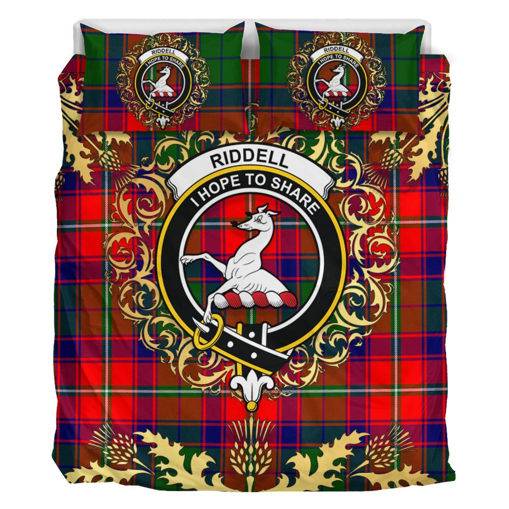 Riddell Tartan Crest Bedding Set - Golden Thistle Style