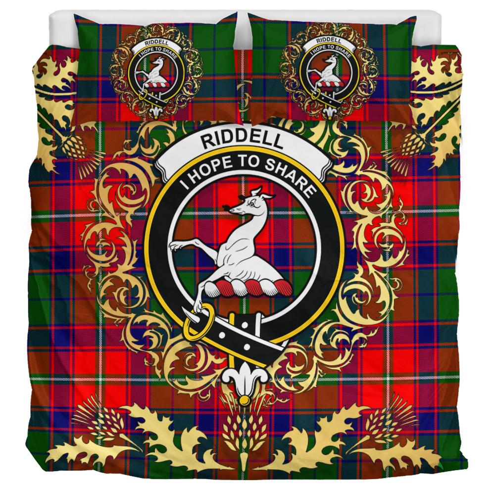 Riddell Tartan Crest Bedding Set - Golden Thistle Style